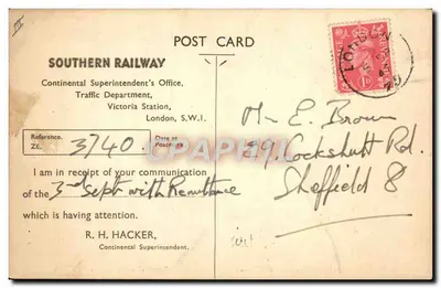 Navio a vapor INVICTA (serviço Golden Arrow) saindo de Dover — Southern Railway, editor John L. H. Moulton — Verso