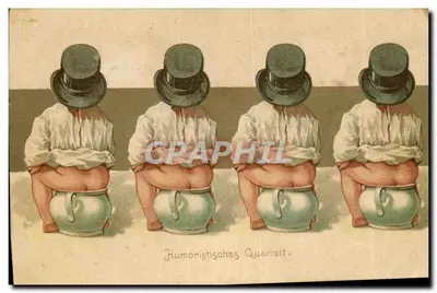 Quarteto de homens em chapéus altos — Humorístico — editor não visível