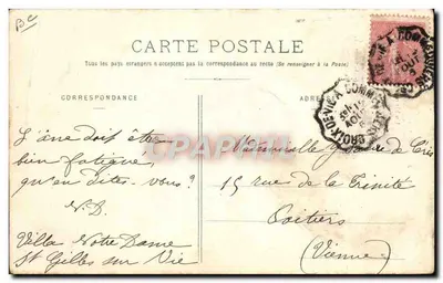 Aux Marais Vendéens — scène de vie rurale avec femme et enfants autour d'un âne — éditeur Boutain, Croix-de-Vie, n° 77 de la Col. — Verso