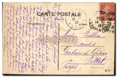 Mujer en traje rochelais — montada en un burro — editor Bergevin, La Rochelle — Reverso