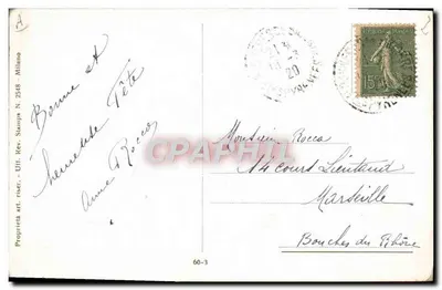 Jovem mulher com chapéu listrado — ilustração de Max Tugayon — editor Uff. Rev. Stampa N. 2548 — Verso
