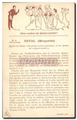 MARGUERITE DEVAL — Série de caricaturas — Editor Desambaz, n°9 — Verso