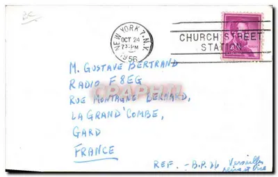 Middletown, Nova Iorque — Radio F8EG confirmando QSO — Albert Reiss, DRJ studios — Verso