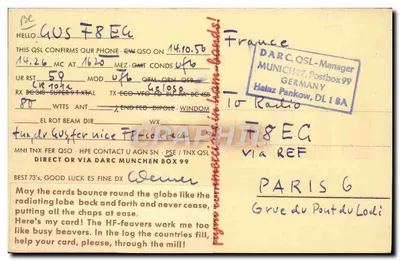 Stuttgart, capitala do Wurtemberg — QSL de DL9JF — Werner J. Hartmaier — Verso