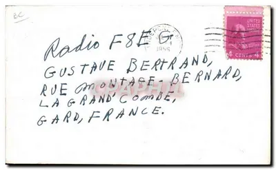 Independence, Virginia — Radio F8EG confirmando QSO — editor não visível — Verso