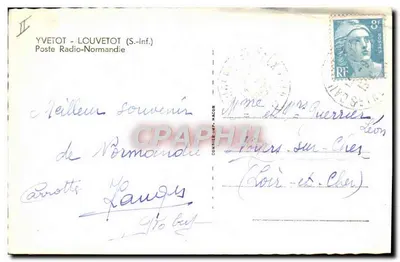 Yvetot - Louvetot (S.-Inf.) — Poste Radio-Normandie — Verlag Cim, Nr. II — Rückseite