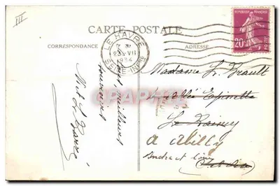 Le Havre — Wjazd statku pasażerskiego 'Ile de France' do portu — C. M. Le Havre, nr 98 — Rewers