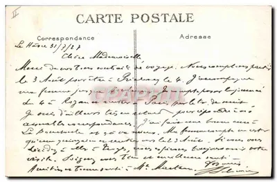 Paquebote "ILE-de-FRANCE" — G. F., Le Havre — Verso