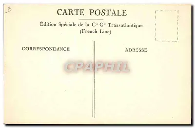 Paquebot "ÎLE DE FRANCE" — Salão de Chá — Verso
