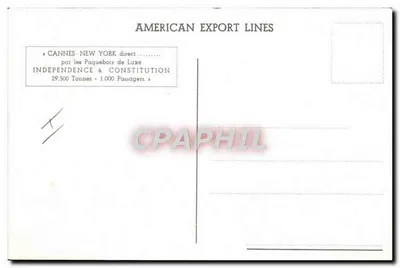 Navio de cruzeiro INDEPENDENCE — American Export Lines — 29.500 toneladas — 1.000 passageiros — Verso