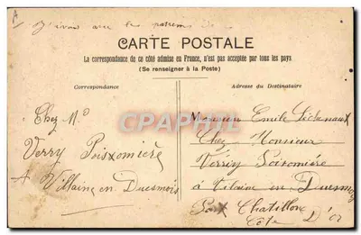 As Boucles Infantiles — Caricatura de um homem preso em uma cadeira — Dépose Pa C'° — Verso