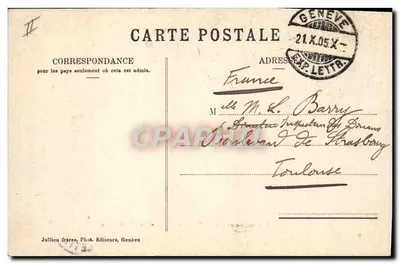 Nos cume — Aiguille Verte e o Mont-Blanc — J.J. 8162 — Verso