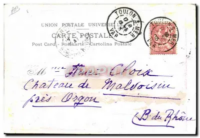 Toulon - Côte de Sainte-Marquerite — Ansicht von Kiefern — Ausgabe Mouton-Fuillan, Nr. 10 — Rückseite