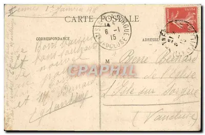 Młodzi Bretoni — witają — kolekcja Villard, Quimper, nr 4321 — Rewers