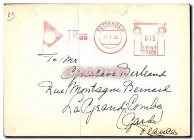 Saturnus — QSL da campanha de radioamador 'Ruimtevaart' — edição PSE QSL, Rotterdam — Verso