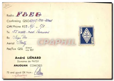 Ilhas Comores — Saudações da Ilha da Vanila e Ylang — Verso