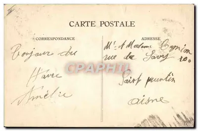 Stara pocztówka Stara pocztówka Bateau Paquebot Ile de France — Rewers
