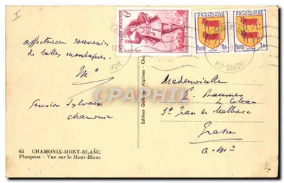 Widok na Mont-Blanc — Chamonix-Mont-Blanc — Wydawnictwo Gallet-Alpines — Rewers