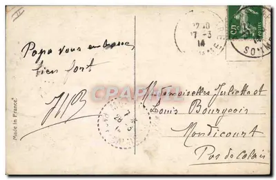 Menina com cabra, galinha e galos — REX 4367 — Editor REX — Verso