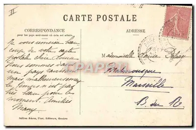 Nos cume — Aiguille Verte e o Mont-Blanc — Jullien frères, Genebra, n° 3162 — Verso
