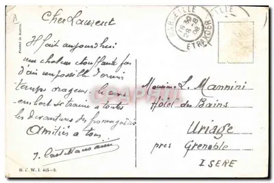 Zwei karikierende Matrosen — Zeichnung von Lamy — Verlag B. I. W. I. 465-3 — Rückseite