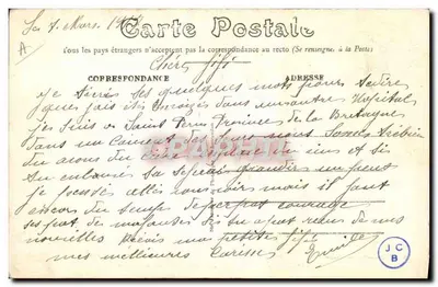 Miłość w Bretanii — Kto zbyt mocno objmuje, źle trzyma — E. Mary Rousselière wyd. Rennes — Rewers