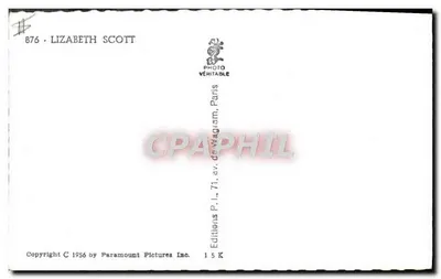 Lizabeth Scott — portret — Photo Véritable, Paryż, nr 876 — Rewers
