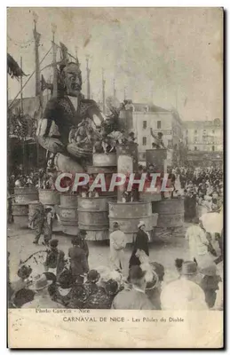 Bilhete postal antigo Carnaval de Nice As pílulas do diabo