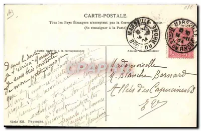 Escena de siega en Dimanche — editor M. Dory — serie 831 — Reverso