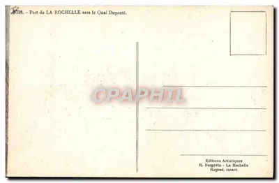 Port w La Rochelle ku brzegowi Quai Duperré — Wydawnictwo Artystyczne R. Bergevin — Rewers
