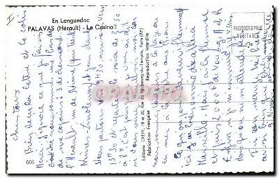 Port de Palavas - Hôtels Tanagra et La Riviera — Éditions CREFF, n°666 — Rewers