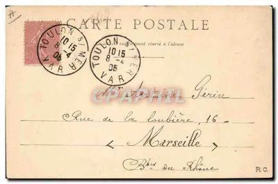 Pescadores em Gual — Toulon, 8 de abril de 1905 — Editor não identificado — Verso