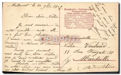 Mallemort — Carte postale universelle — Union postale universelle — Verso