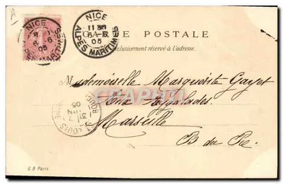 Recém-nascido — cartão de felicitações — G.B. Paris — Verso