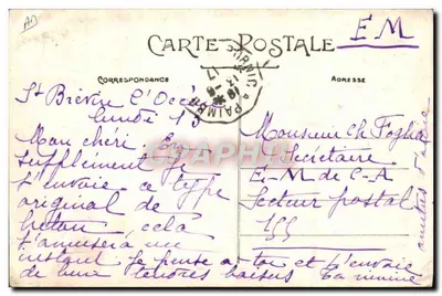 Breton i Bretonka paliąc fajkę — Artaud i Nozais, Nantes, n°97 — Rewers