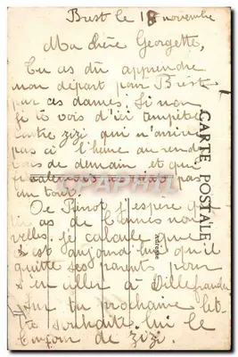 Pleugastel-Daculâs — Królowa Truskawek i jej dwór — kolekcja Villard, Quimper, nr 1557 — Rewers