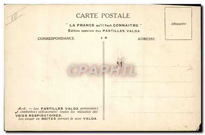 Roussillonaise — Widok z Perpignan i zamek Castellet — Wydanie specjalne Pastilles Valda — Rewers