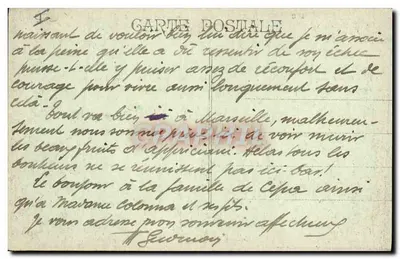 Marseille — zachodzie słońca na rade w Marseille — wydawca Martial, nr 218 — Rewers