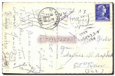 Hôpital — caricature d'un alcoolique devant un bâtiment — dessin de CH.J. — Verso