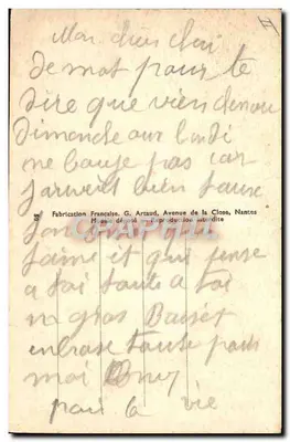 A hora da chupeta — G. Artaud, Nantes — Verso