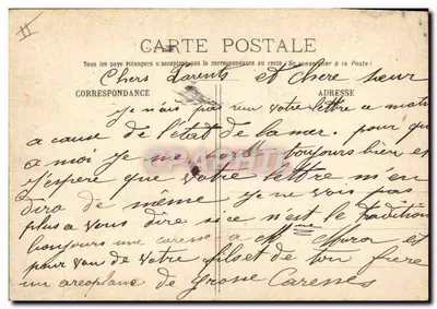 Dirigeable La Fuite — Partenza da Bastia — Editore R. PARIS, N° 14891 — Verso
