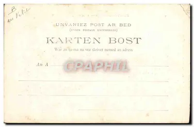 Tarjeta postal antigua Folklore Bretaña Neuvaine — Reverso