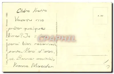 Shirley Temple — pequena dançarina em vestido de bolinhas — S.F.F. Edit. n°2329 — Verso