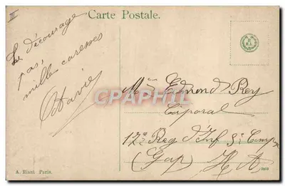 Jovem mulher ao telefone — cena de escritório — A. Riant, Paris, n° 33+74/12 — Verso