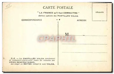 BLOIS, VENDÔME, ROMORANTIN, CHAMBORD, ONZAIN — Locais e monumentos — Edição especial Pastilles Valda — Verso
