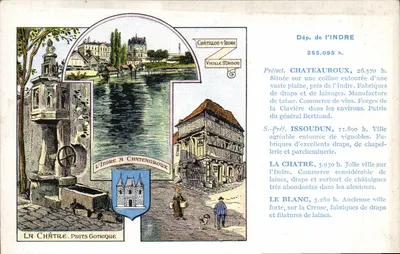 La Châtre, Poço Gótico — Châtillon-sur-Indre, Velha Casa — Edição especial das Pastilhas Valda