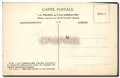 Auxerre — Antigas fortificações da abadia de Saint-Germain — Edição especial das Pastilles Valda — Verso