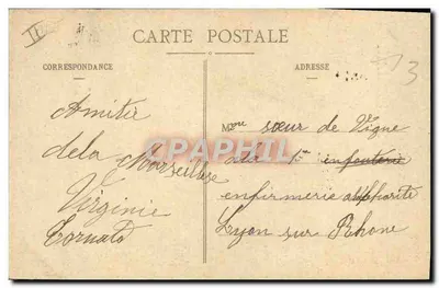 Marseille — Bon Souvenir z trawą, butem i grzybem — E. L. — Rewers