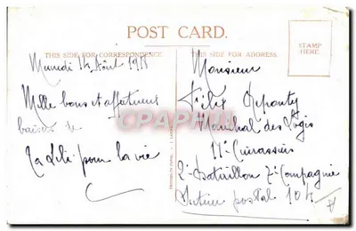 Nenette et Rintintin — mascottes dansant — éditeur Right, n° 2977 — Verso