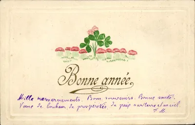 Bilhete postal antigo Fantasia de cogumelos